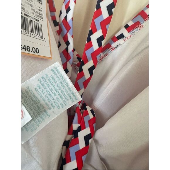 Kona Sol Red White Blue Geometric One Piece Swimsuit Plus Size 20 New - Picture 6 of 7